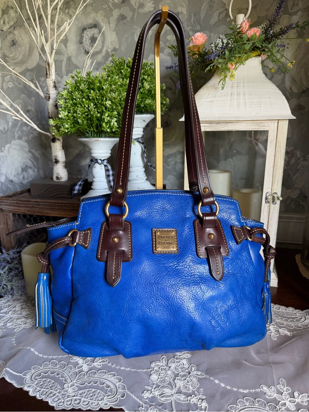 Dooney & Bourke BLUE TOLEDO SMALL WINGED Shopper Handbag Purse
